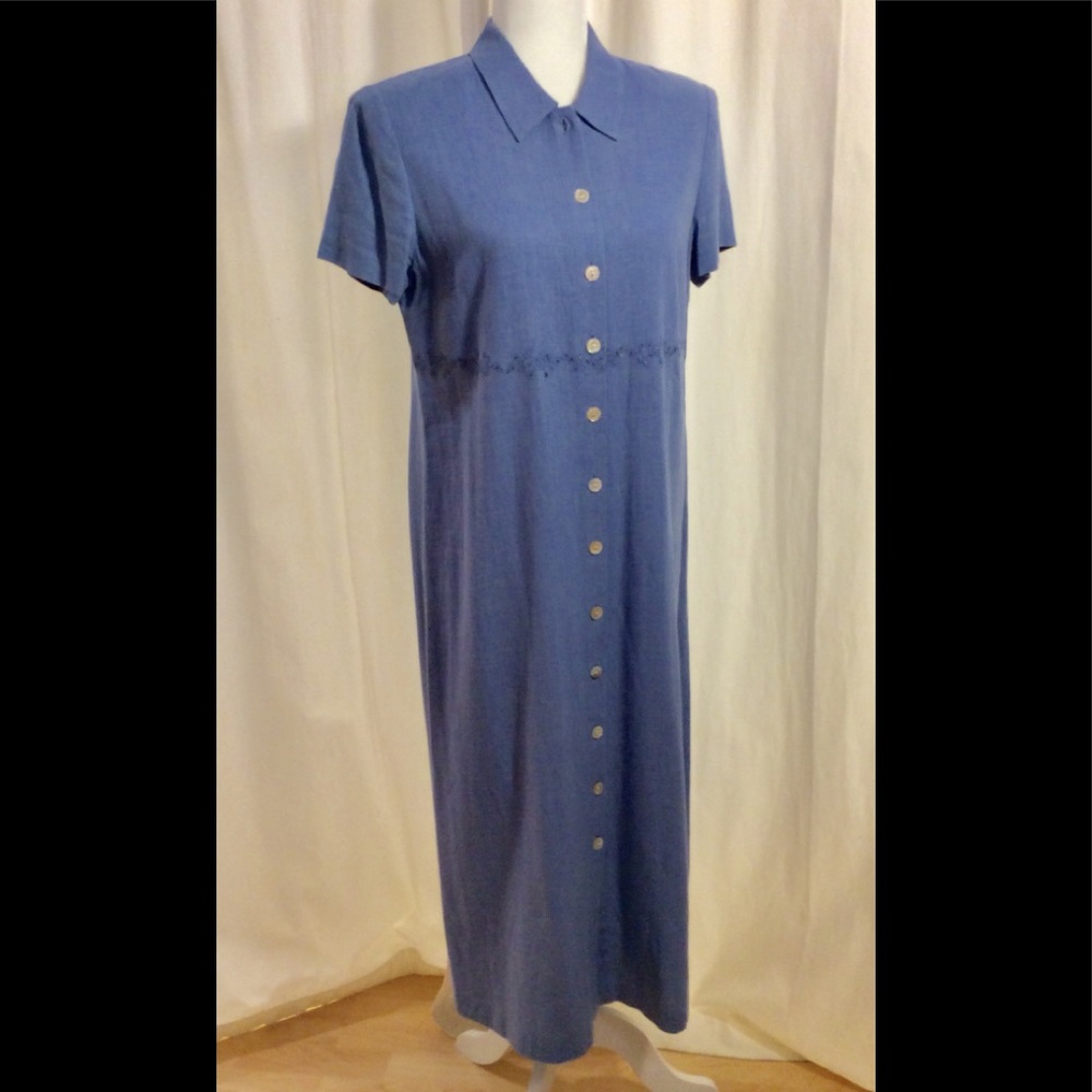 TALBOTS Linen Buttondown Shirt Style Dress